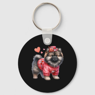 Llavero Ropa de San Valentín Corazones Pomerania Moda Perr