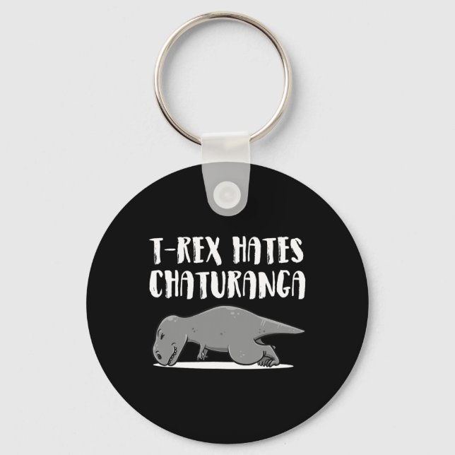 Llavero Ropa de yoga de dinosaurio T-rex divertido regalo  (Anverso)