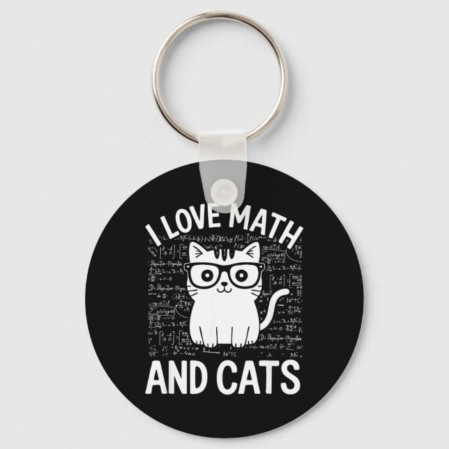 Llavero Ropa divertida de matemáticas y gatos para maestro (Anverso)