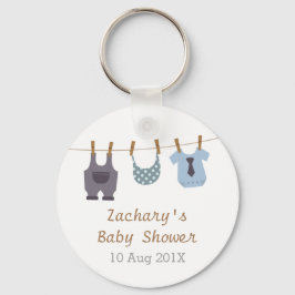 Llavero Ropa infantil moderna Baby Boy Shower Party Favor