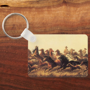 Llavero Ropando caballos salvajes por James Walker