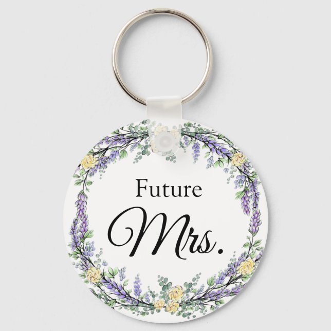 Llavero Rosa amarilla de lavanda y eucalipto (Anverso)