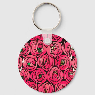 Llavero Rosa Art Nouveau Macintosh Estilizada
