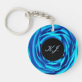 Llavero Rosa azul metálico