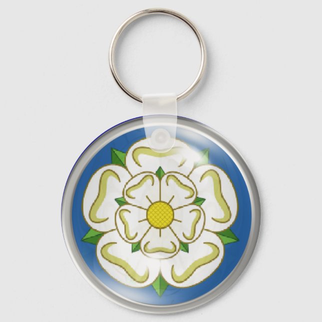 Llavero Rosa blanca de la bandera de Yorkshire (Anverso)
