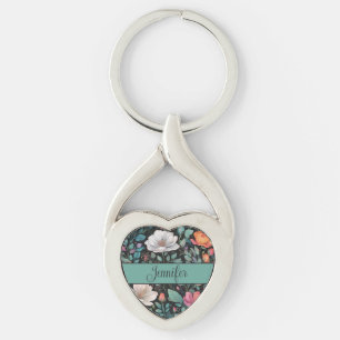 Llavero Rosa Blanca Elegante Personalizada