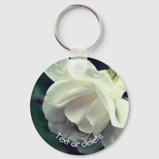 Llavero Rosa blanca suave personalizada