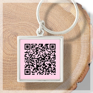 Llavero Rosa   Cadena de claves escaneable de código QR de