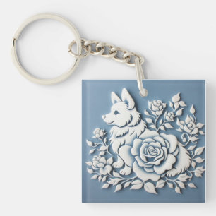 Llavero Rosa de cereal tridimensional acrílico Keychain