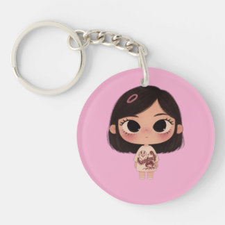 Llavero rosa de chica de anime Kawaii lindo para m