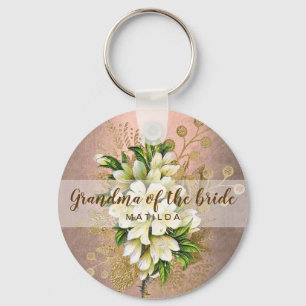 Llavero Rosa de cobre abuela floral de la novia