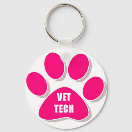 Llavero rosa de la cadena de claves de vettech paw