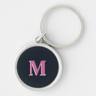 Llavero Rosa de la marina profunda monogramado