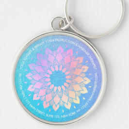 Llavero Rosa de Relieve metalizado dorado Mandala