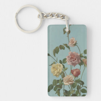 Llavero Rosa de té de época y Rosas de Rubor