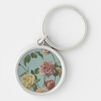 Llavero Rosa de té de época y Rosas de Rubor