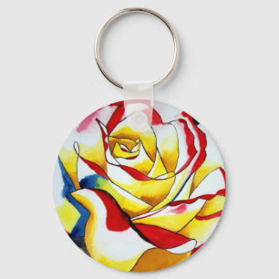 Llavero Rosa de té híbrido rojo Flor