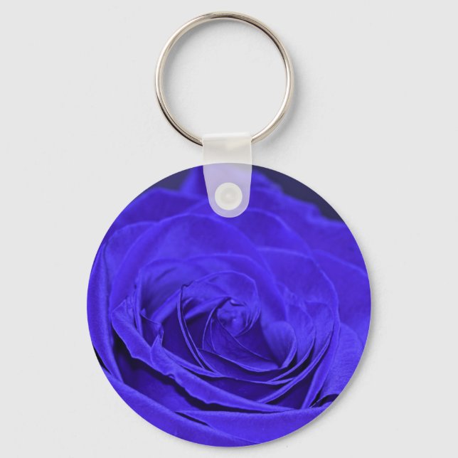 Llavero Rosa de terciopelo azul (Anverso)