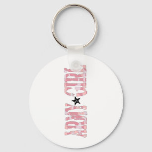 Llavero rosa del chica del ejército