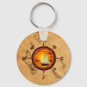 Llavero Rosa del velero y de compás