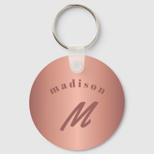 Llavero Rosa dorado giratorio monograma nombre moda elegan
