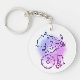 Llavero Rosa Elefant im Rollstuhl 