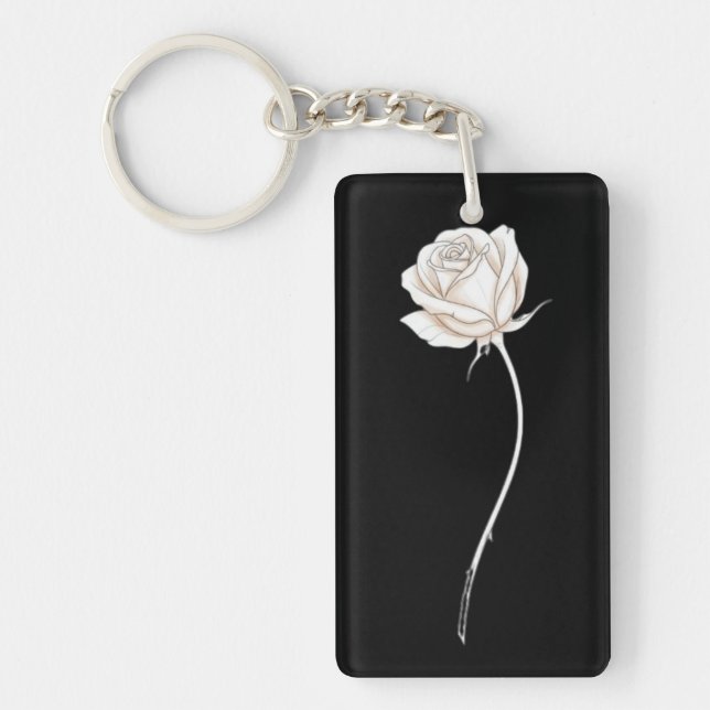 Llavero Rosa en Flor - Regalo de Cumpleaños (Frente)