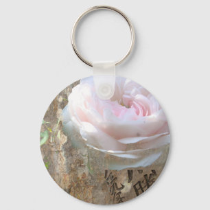 Llavero Rosa en madera