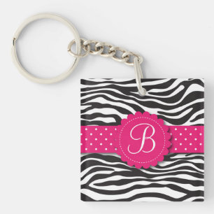 Llavero Rosa femenino del estampado de animales del