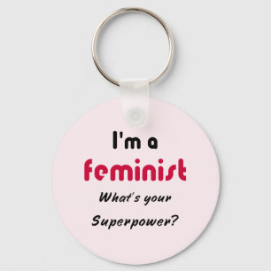 Llavero Rosa feminista de la cita del superpoder