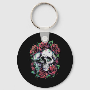 Llavero Rosa Flor Punk estético gótico cuello V