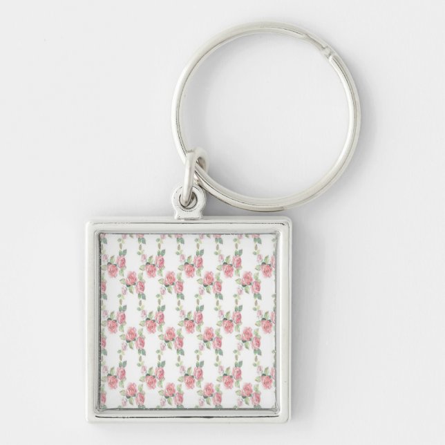 Llavero Rosa Floral Shabby Chic Rosa (Frente)