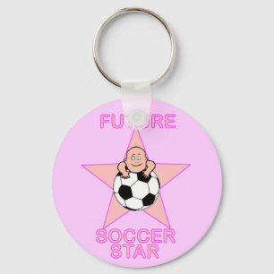 Llavero Rosa futuro lindo de la estrella de fútbol