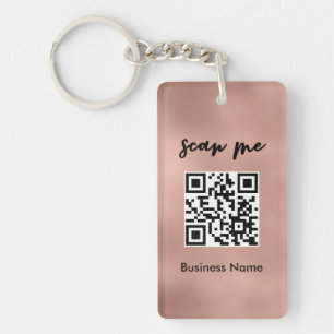 Llavero Rosa Gold QR Code Tarjeta de presentación Su Perso