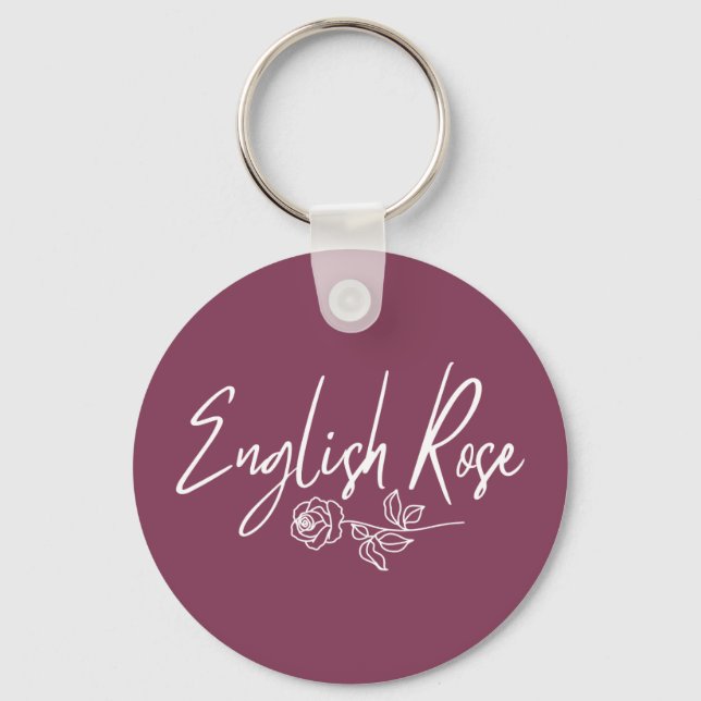 Llavero Rosa Inglesa TYPOGRAPHY ESTILO MANUSCRITO (Anverso)