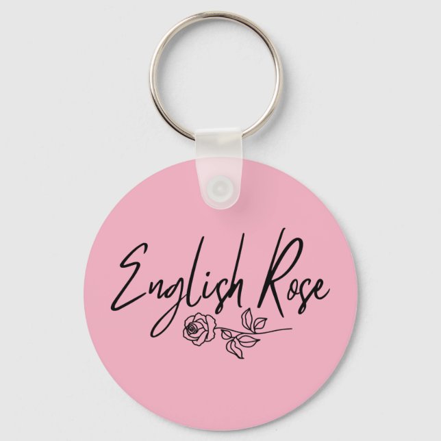 Llavero Rosa Inglesa TYPOGRAPHY ESTILO MANUSCRITO (Anverso)