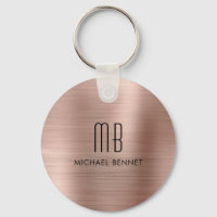 Rosa Monograma Faux de oro cepillado Metalizado