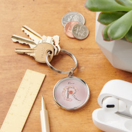 Llavero Rosa Monograma R Keychain - Elegancia de la Natura