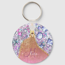 Rosa Monogramado Purpurina Girly Personalizado