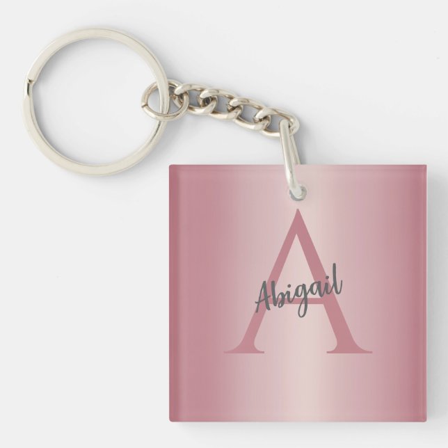 Llavero Rosa Oro Personalizado  (Frente)
