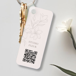 Llavero Rosa palo   Moda Cadena de claves QR floral mínima