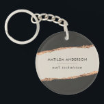 Llavero Rosa purpurina de oro negro elegante presupuesto m<br><div class="desc">Moderno presupuesto elegante rosa efecto oro negro y natural empaque de negocios y gracias a usted favorece la etiqueta de regalo.</div>