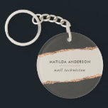 Llavero Rosa purpurina de oro negro elegante presupuesto m<br><div class="desc">Moderno presupuesto elegante rosa efecto oro negro y natural empaque de negocios y gracias a usted favorece la etiqueta de regalo.</div>