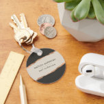 Llavero Rosa purpurina de oro negro elegante presupuesto m<br><div class="desc">Moderno presupuesto elegante rosa efecto oro negro y natural empaque de negocios y gracias a usted favorece la etiqueta de regalo.</div>