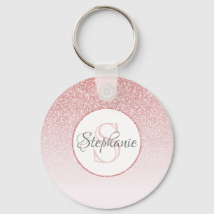 Llavero Rosa Purpurina Gold Personalizado Rubor Rosa Ombre