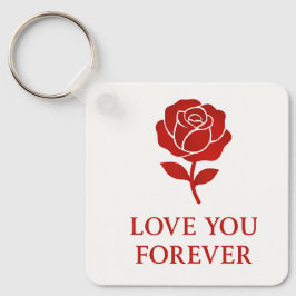 Llavero Rosa Roja Símbolo de Amor Eterno Llave del Día de