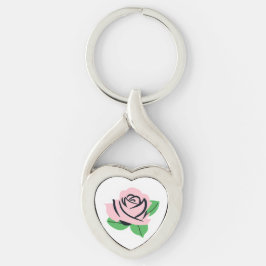 Llavero Rosa Rosa Nombre Personalizable