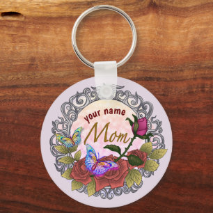 Llavero Rosa Rosebud Mom personalizado