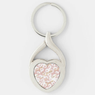 Llavero Rosa Rubor Oro Blanco XOXO Amor