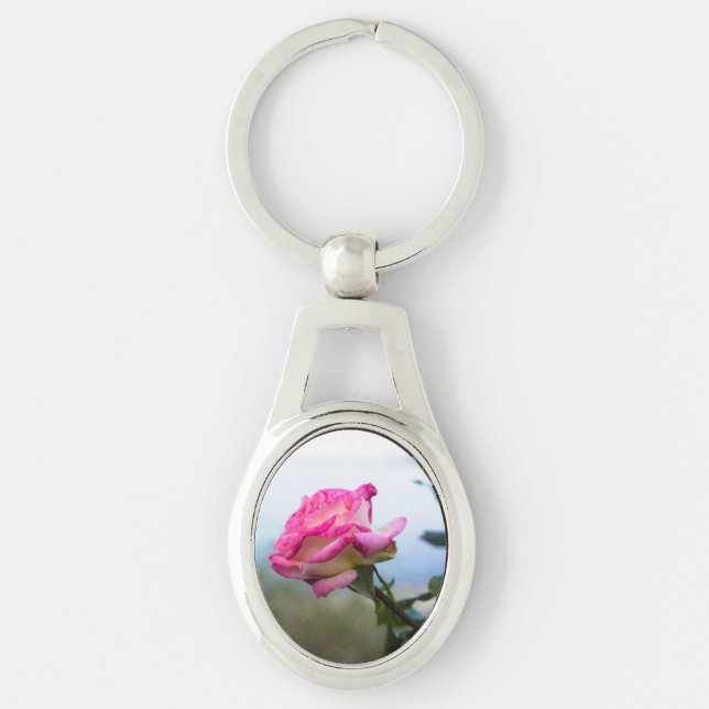 Llavero Rosa simple rosa (Anverso)